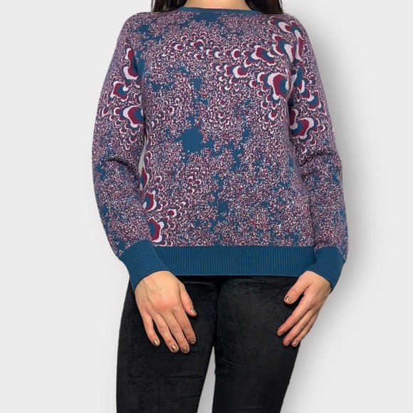 Vintage, blue, magenta, pink, psychedelic, abstract, pullover, sweater - Picture 4 of 7